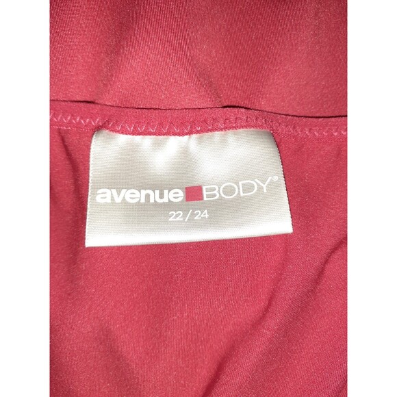 AVENUE Plus Size 3X 22W 24W Nightgown Chemise Red Sleeveless Stretch - Picture 5 of 5